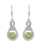 Silberohrringe mit Peridot aus Changbai und weißem Topas