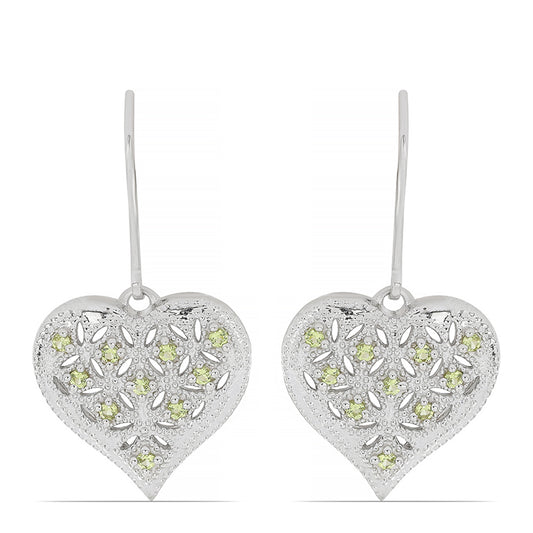 Silberohrringe mit Peridot aus Changbai