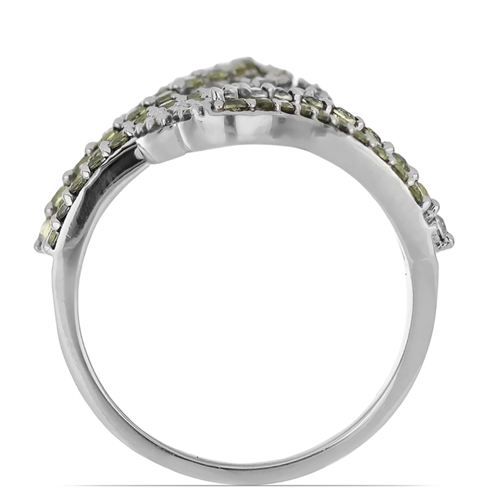 Silberring mit Peridot aus Changbai