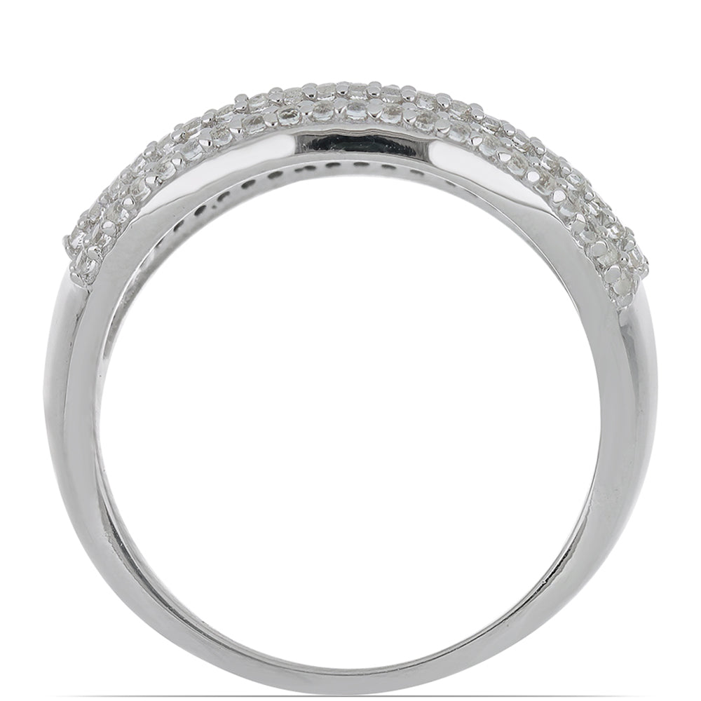 Silberring mit Peridot aus Changbai und weißem Topas 2 