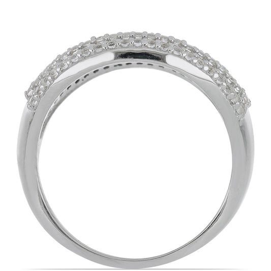 Silberring mit Peridot aus Changbai und weißem Topas