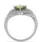Silberring mit Peridot aus Changbai und weißem Topas