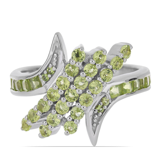 Silberring mit Peridot aus Changbai