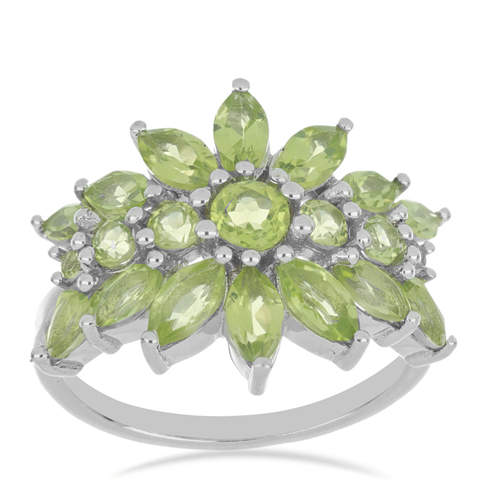 Silberring mit Peridot aus Changbai 3 