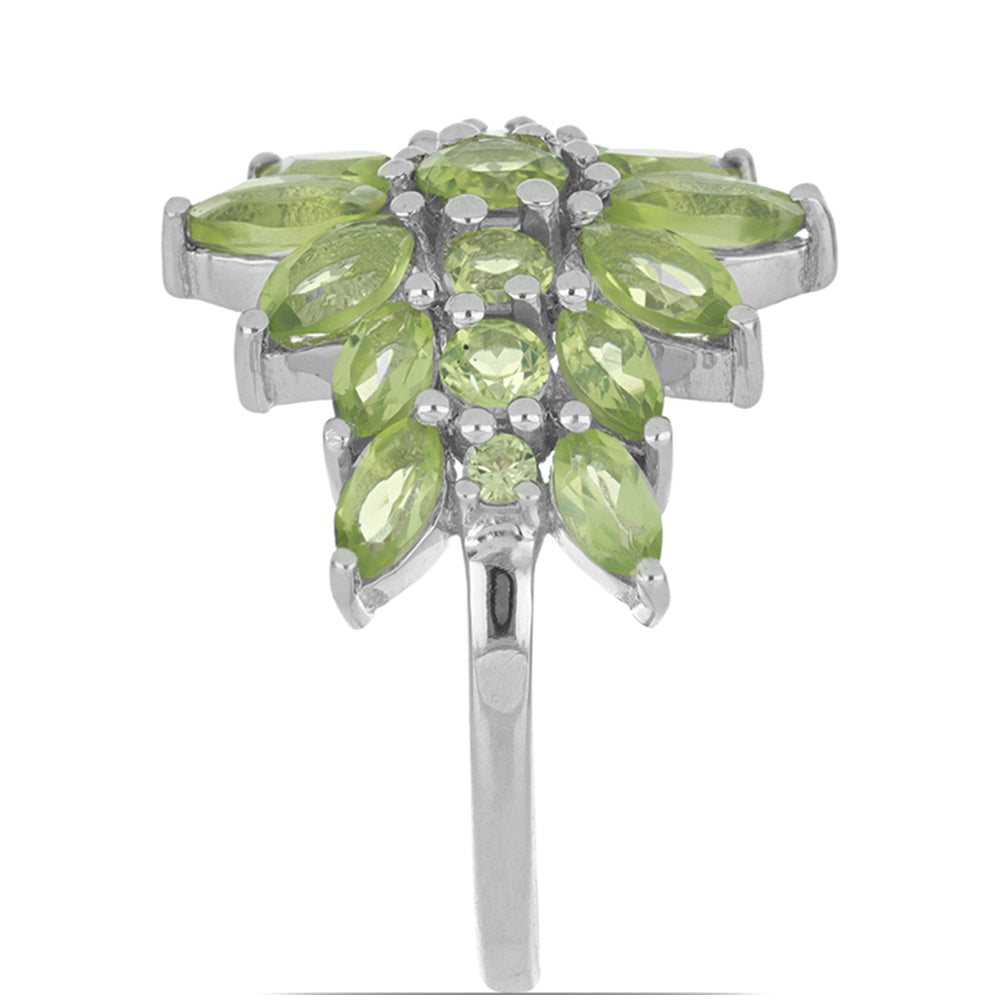 Silberring mit Peridot aus Changbai 4 