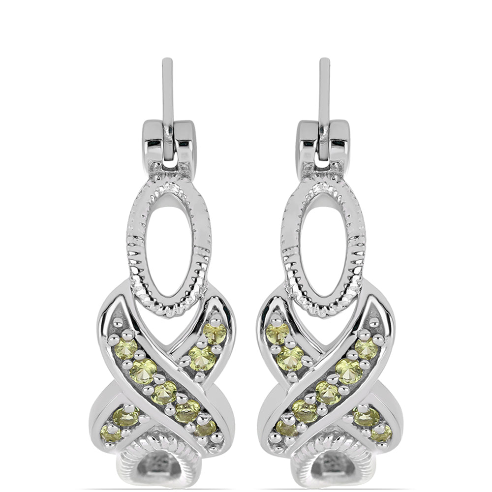 Silberohrringe mit Peridot aus Changbai