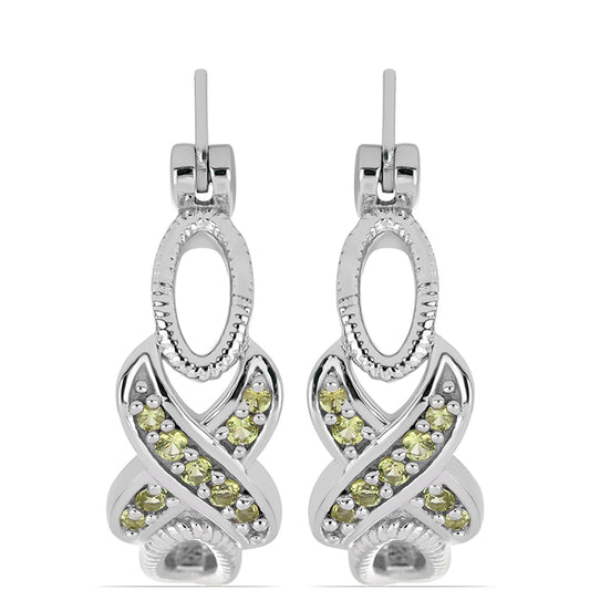 Silberohrringe mit Peridot aus Changbai