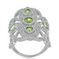 Silberring mit Peridot aus Changbai und weißem Topas