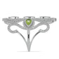 Silberring mit Peridot aus Changbai und weißem Topas
