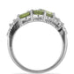 Silberring mit Peridot aus Changbai und weißem Topas