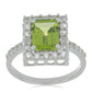 Silberring mit Peridot aus Changbai und weißem Topas