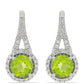 Silberohrringe mit Peridot aus Changbai und weißem Topas