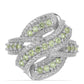 Silberring mit Peridot aus Changbai und weißem Topas