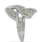 Silberring mit Peridot aus Changbai und weißem Topas