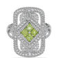 Silberring mit Peridot aus Changbai und weißem Topas