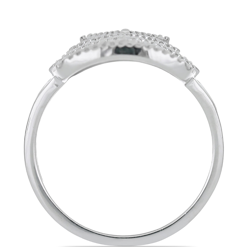 Silberring mit Peridot aus Changbai und weißem Topas 2 