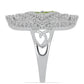 Silberring mit Peridot aus Changbai und weißem Topas