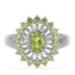 Silberring mit Peridot aus Changbai und weißem Zirkon