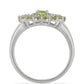Silberring mit Peridot aus Changbai und weißem Zirkon
