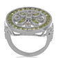 Silberring mit Peridot aus Changbai und weißem Topas