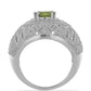Silberring mit Peridot aus Changbai und weißem Topas