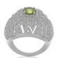 Silberring mit Peridot aus Changbai und weißem Topas
