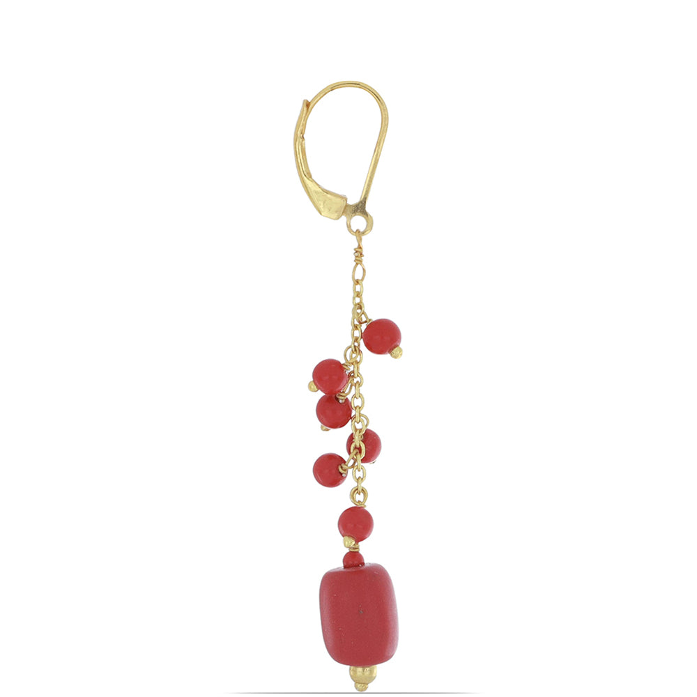 Goldplattierte Silberohrringe mit roter Schwammkoralle 2 