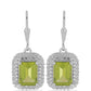 Silberohrringe mit Peridot aus Changbai und weißem Topas
