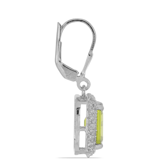 Silberohrringe mit Peridot aus Changbai und weißem Topas