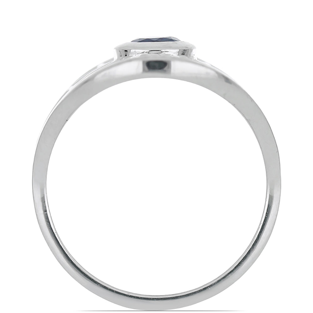Silberring mit blauem Rosebery Saphir 2 