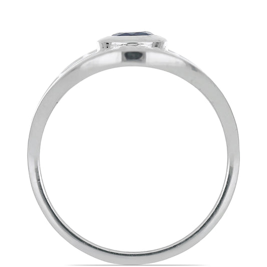 Silberring mit blauem Rosebery Saphir