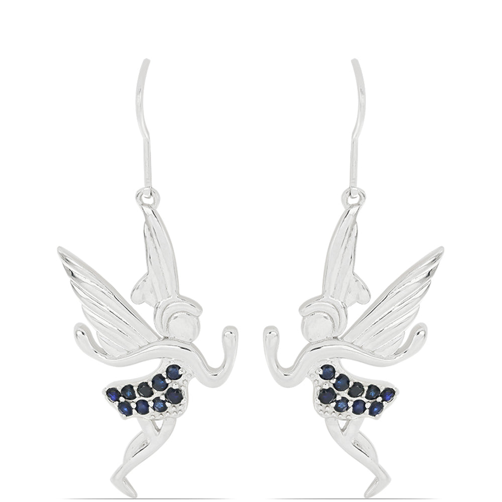 Silberohrringe mit blauem Rosebery Saphir 1 