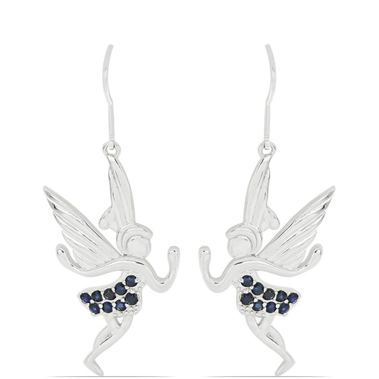 Silberohrringe mit blauem Rosebery Saphir