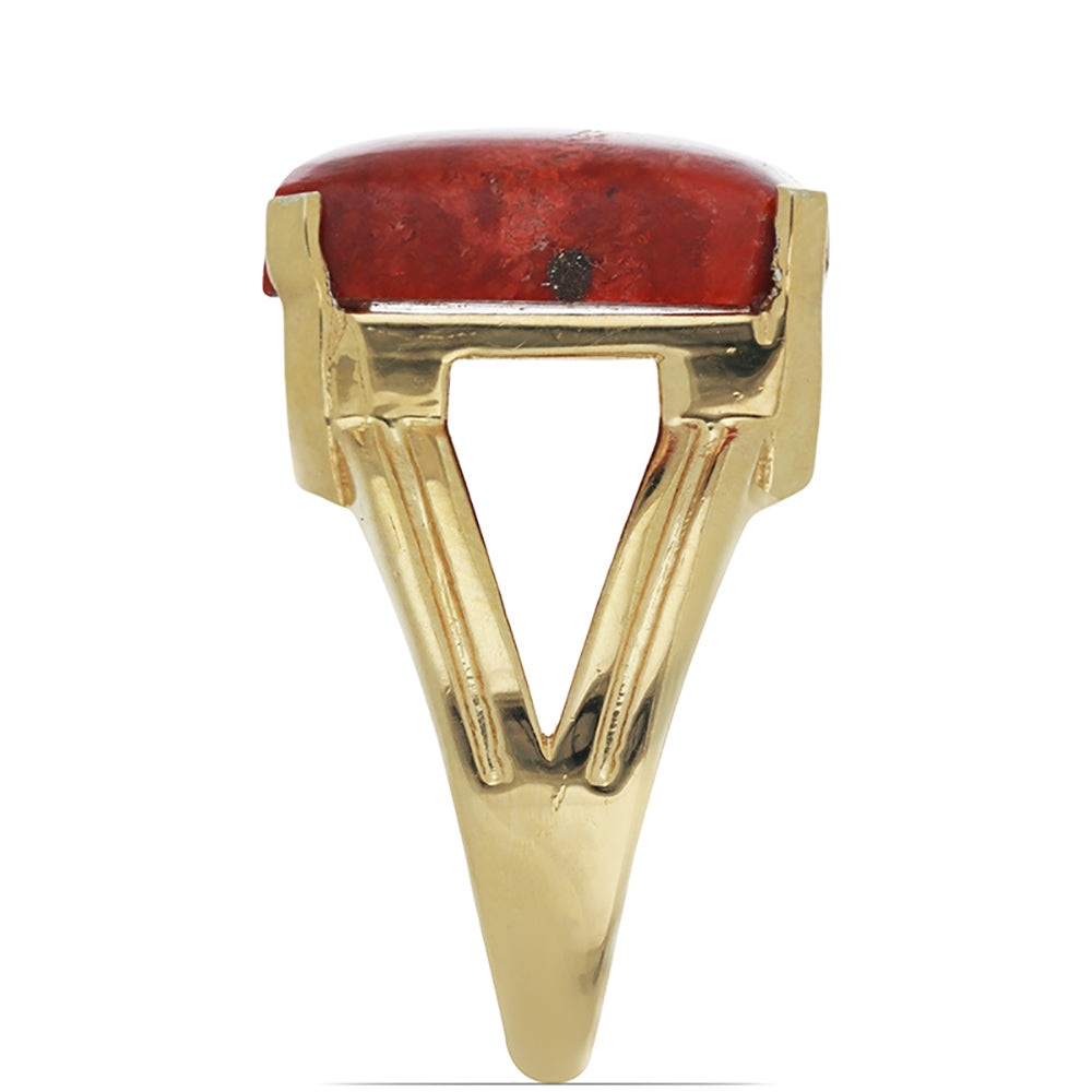 Goldplattierter Silberring mit roter Schwammkoralle 4 