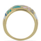 Goldplattierter Silberring mit Emaille und weißem Topas