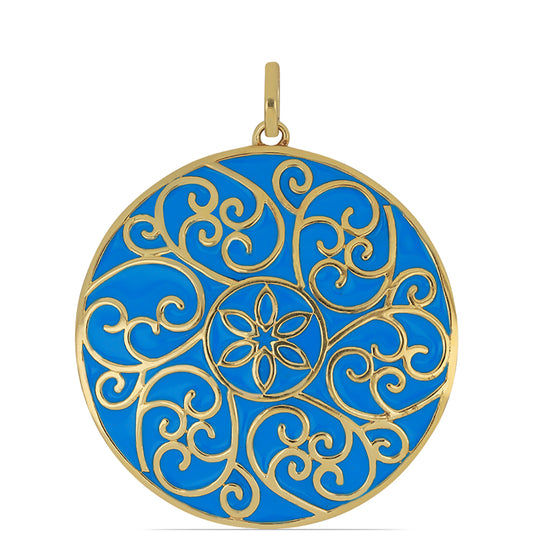 Goldplattierter Silberanhänger mit Emaille