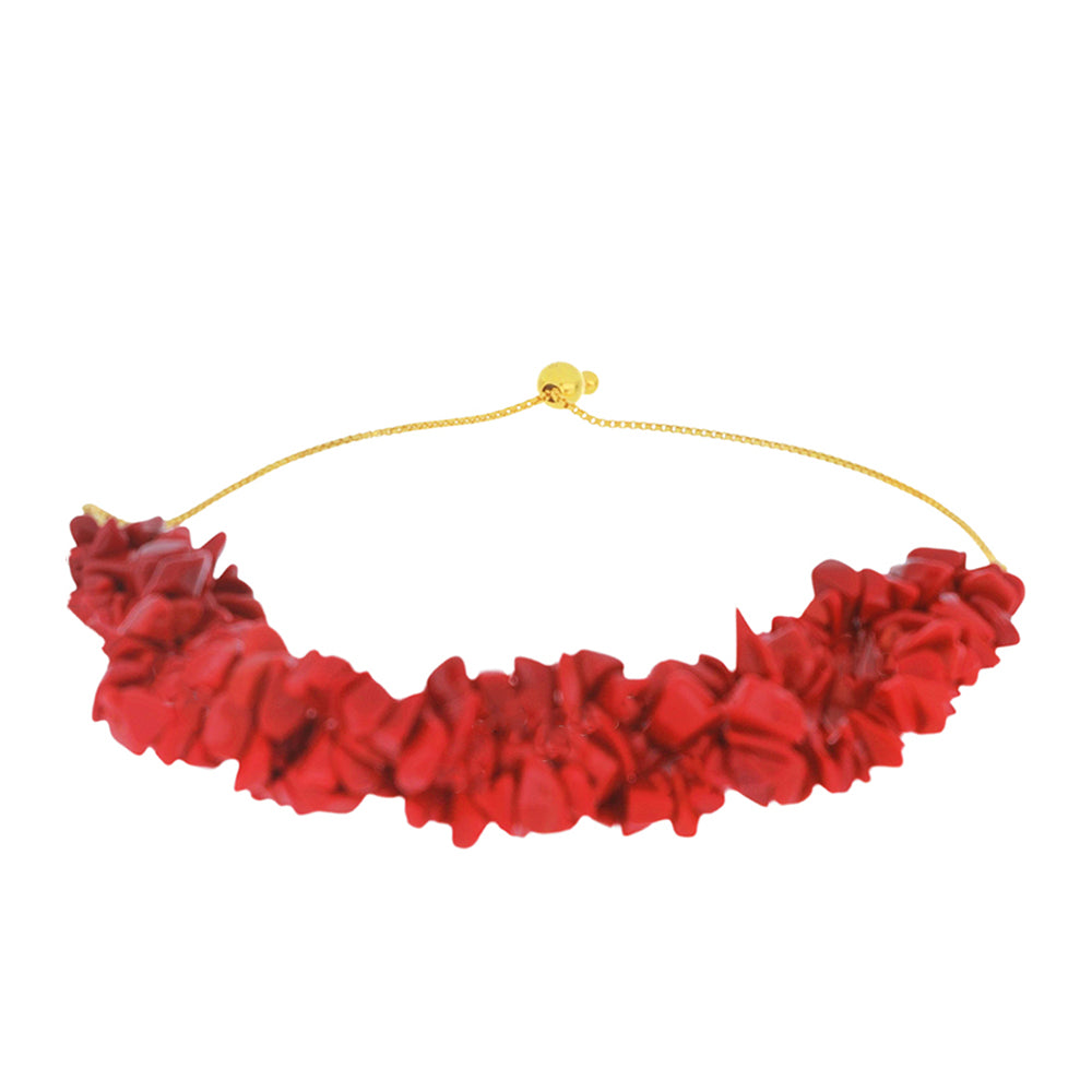 Goldplattiertes Silberarmband mit roter Schwammkoralle