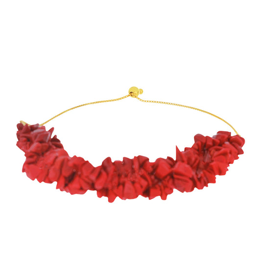 Goldplattiertes Silberarmband mit roter Schwammkoralle