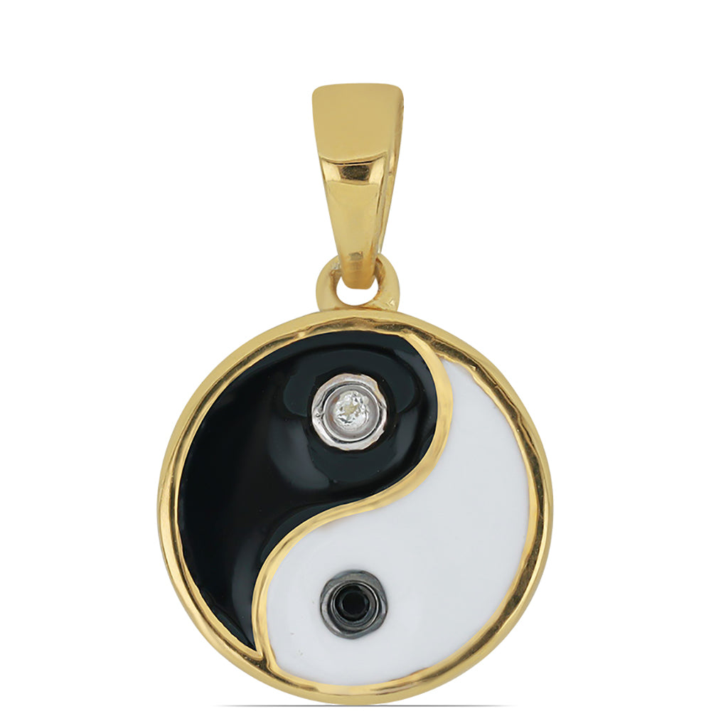 Goldplattierter Silberanhänger mit Emaille und schwarzem Spinell aus Gorno Badakhsha 1 