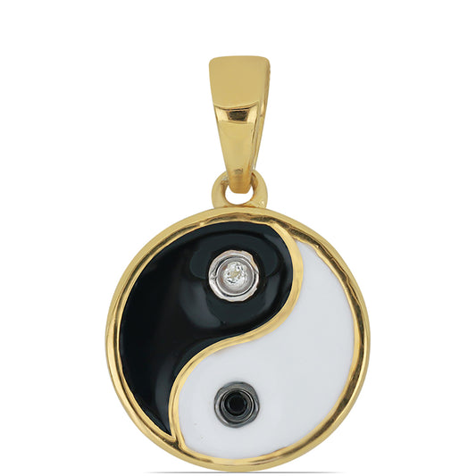 Goldplattierter Silberanhänger mit Emaille und schwarzem Spinell aus Gorno Badakhsha