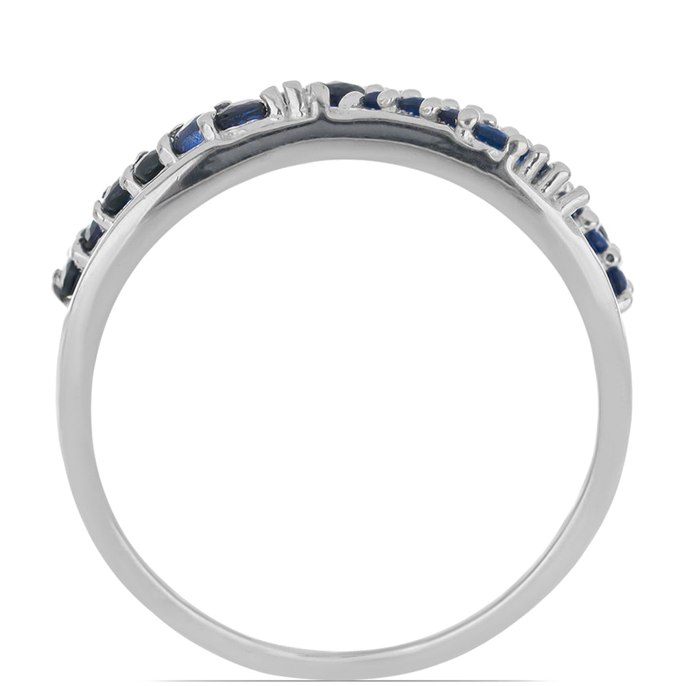 Silberring mit blauem Rosebery Saphir 2 