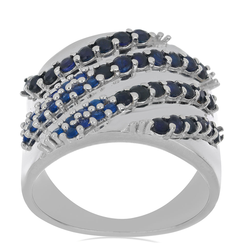 Silberring mit blauem Rosebery Saphir 3 