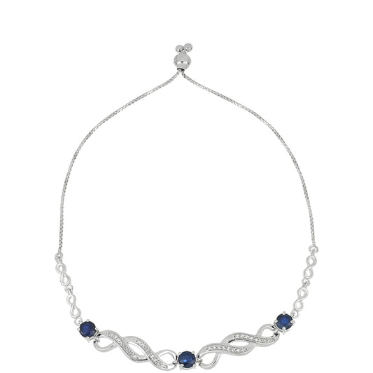 Silberarmband mit blauem Rosebery Saphir und weißem Topas