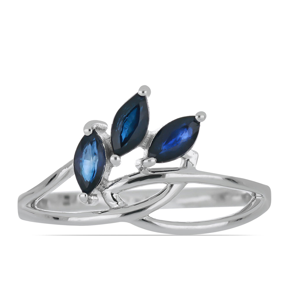 Silberring mit blauem Rosebery Saphir 1 