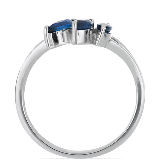 Silberring mit blauem Rosebery Saphir