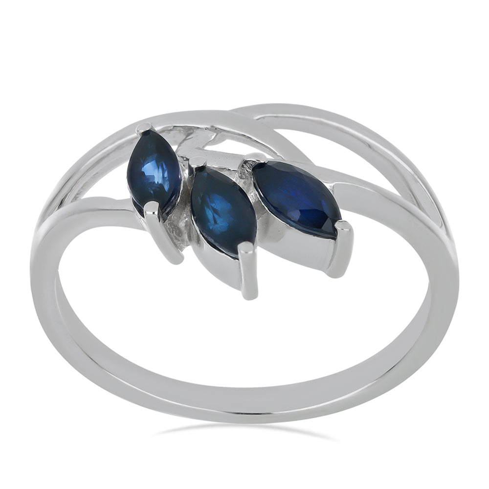 Silberring mit blauem Rosebery Saphir 3 