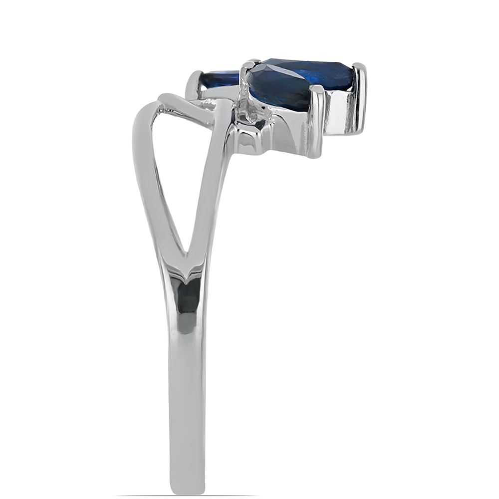 Silberring mit blauem Rosebery Saphir 4 