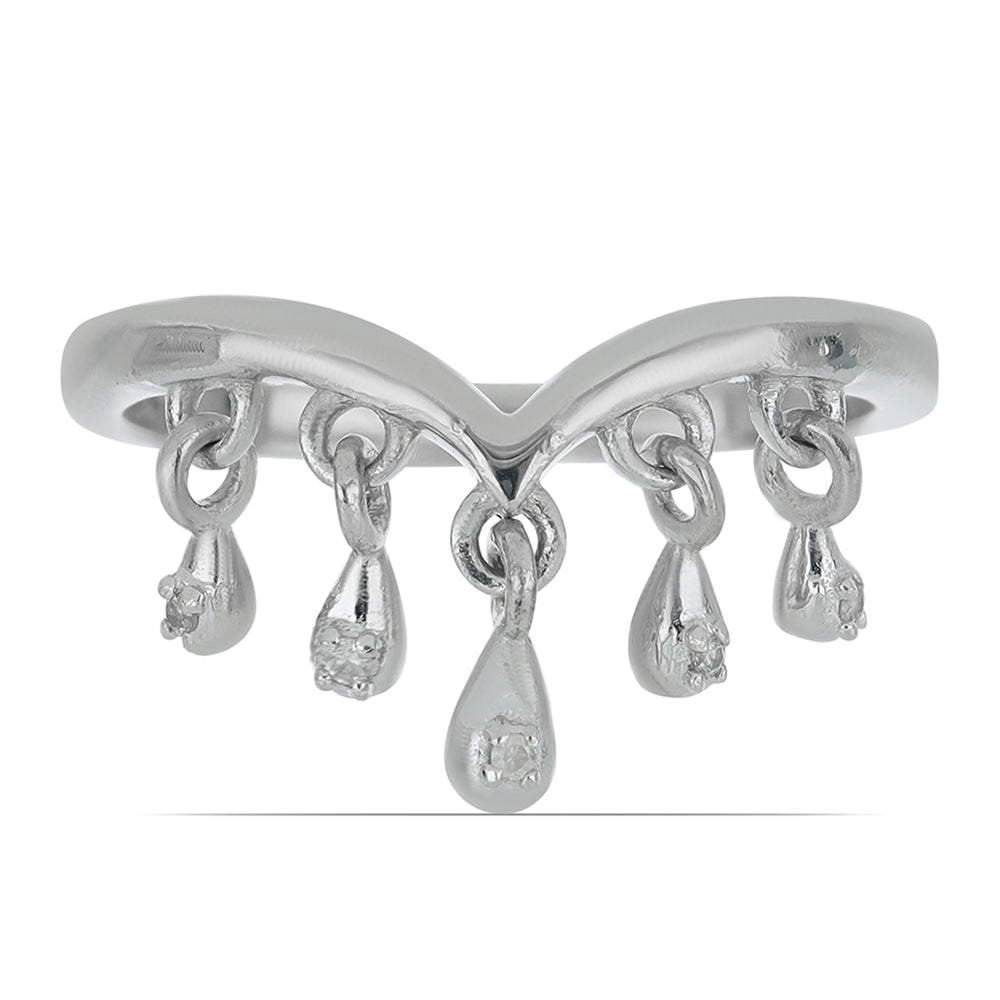 Silberring mit weißem Diamant