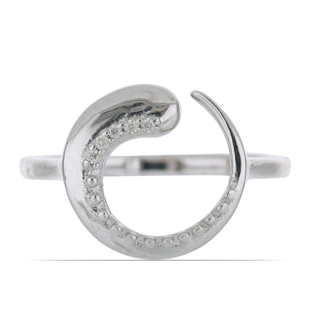 Silberring mit weißem Diamant