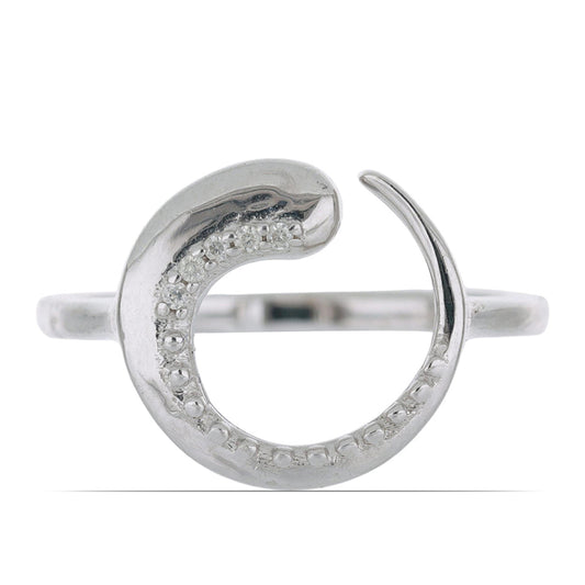 Silberring mit weißem Diamant